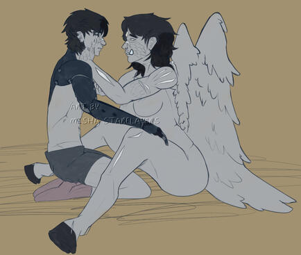 Full body, 2pc, greyscale